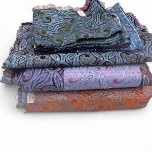 Paisley Patterned Fabric Bundle Silk 100% Sampler blanket 3yds+